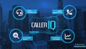 Caller IQ product banner image with four main benefits/features